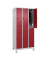 Spind Classic Plus lichtgrau, rubinrot 080310-30 S10001, 6 Schließfächer 90,0 x 50,0 x 195,0 cm